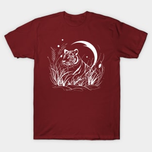 A tiger under the moonlight (white) T-Shirt